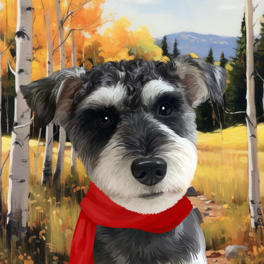 Custom Nature Theme Pet Portrait